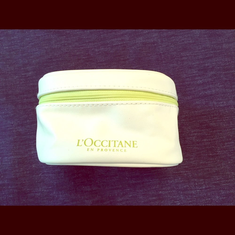 New! White L’Occitane Cosmetic Zipper Pouch